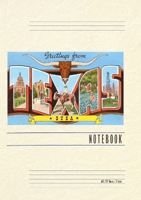 Vintage Lined Notebook Greetings from Buda, Texas