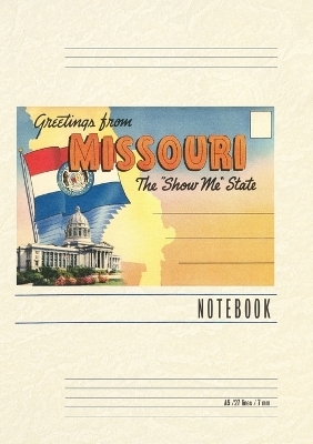 Vintage Lined Notebook Postcard Folder, Greetings from Missouri