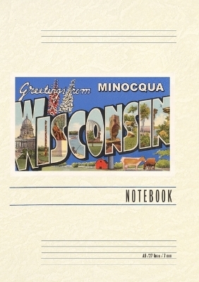 Vintage Lined Notebook Greetings from Minocqua