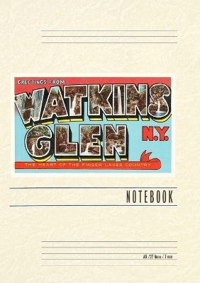 Vintage Lined Notebook Greetings from Watkins Glen, New York