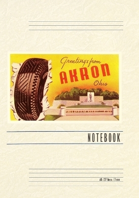 Vintage Lined Notebook Greetings from Akron