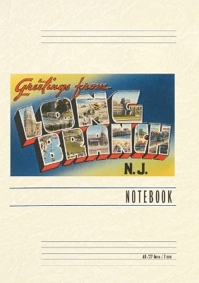 Vintage Lined Notebook Greetings from Long Branch, New Jersey