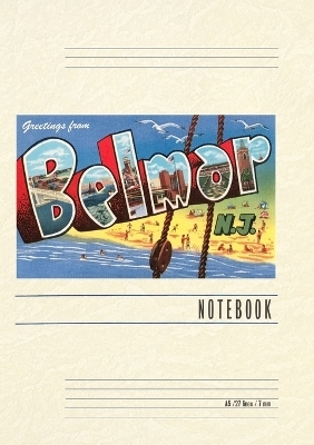 Vintage Lined Notebook Greetings from Belmar, New Jersey