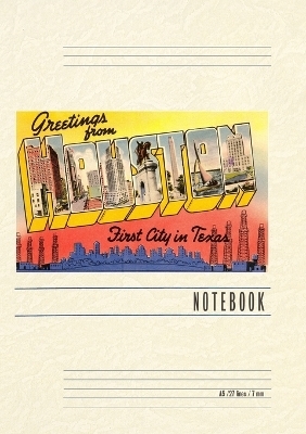 Vintage Lined Notebook Greetings from Houston, Texas