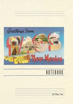 Vintage Lined Notebook Greetings from Taos, New Mexico