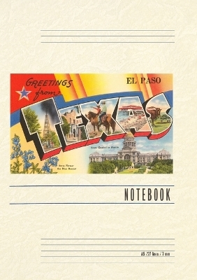 Vintage Lined Notebook Greetings from El Paso, Texas