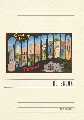 Vintage Lined Notebook Greetings from San Antonio, Texas