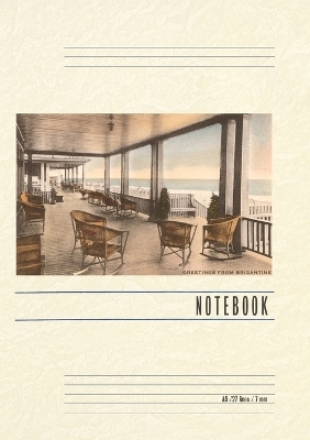 Vintage Lined Notebook Greetings from Brigantine, New Jersey, Veranda