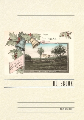 Vintage Lined Notebook Christmas Greetings, Old Mission, San Diego, California