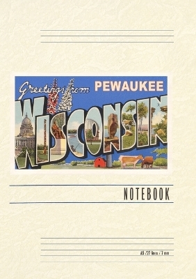 Vintage Lined Notebook Greetings from Pewaukee