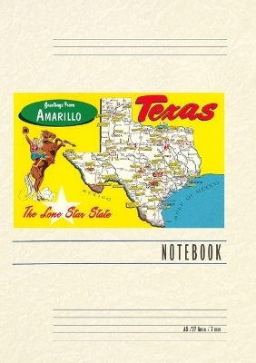 Vintage Lined Notebook Greetings from Amarillo, Texas, Map