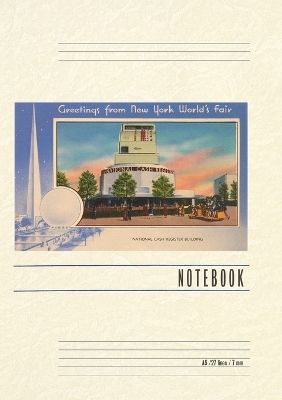 Vintage Lined Notebook Greetings from New York World's Fair, National Cash Register Building