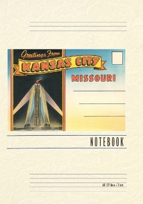 Vintage Lined Notebook Postcard Folder, Greetings from Kansas City, Missouri