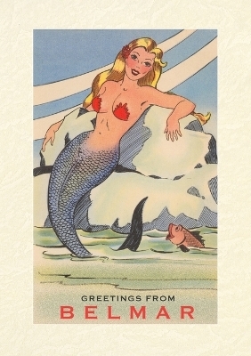 Vintage Lined Notebook Greetings from Belmar, Mermaid