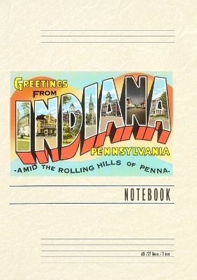 Vintage Lined Notebook Greetings from Indiana, Pennsylvania