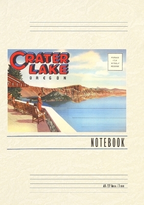 Vintage Lined Notebook Postcard Folder, Greetings from Crater Lake, Oregon