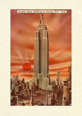 Vintage Lined Notebook Sunset, Empire State Building, New York City