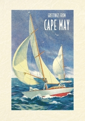 Vintage Lined Notebook Greetings from Cape May, New Jersey, Sailboats