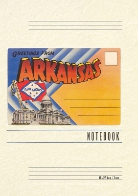 Vintage Lined Notebook Postcard Folder, Greetings from Arkansas