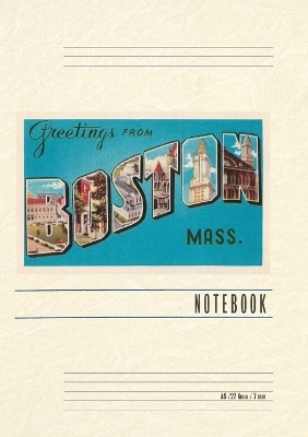 Vintage Lined Notebook Greetings from Boston, Mass.