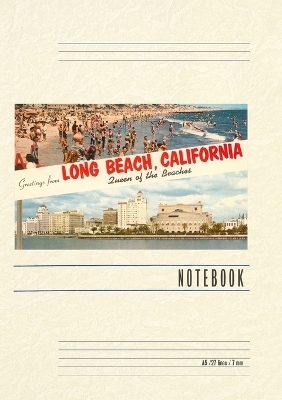 Vintage Lined Notebook Greetings from Long Beach, California