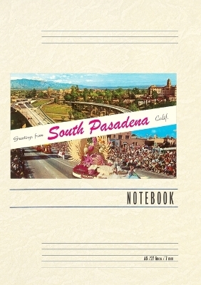 Vintage Lined Notebook Greetings from South Pasadena, California