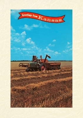 Vintage Lined Notebook Greetings from Kansas, Combine