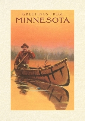 Vintage Lined Notebook Greetings from Minnesota, Canoeing