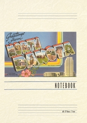 Vintage Lined Notebook Greetings from North Dakota