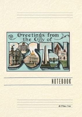 Vintage Lined Notebook Greetings from the City of Boston