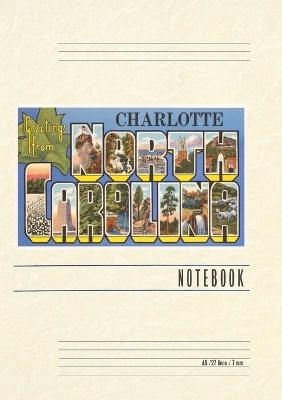 Vintage Lined Notebook Greetings from Charlotte, North Carolina