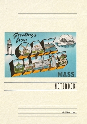 Vintage Lined Notebook Greetings from Oak Bluffs, Mass.