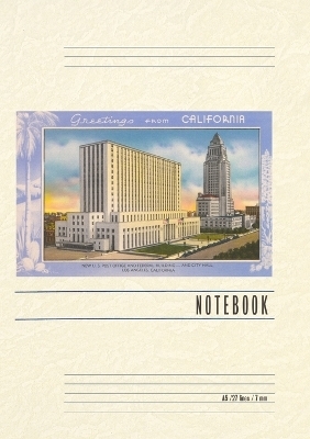 Vintage Lined Notebook Greetings from California, Civic Buildings