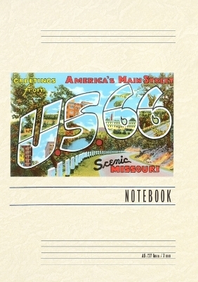 Vintage Lined Notebook Greetings from US 66