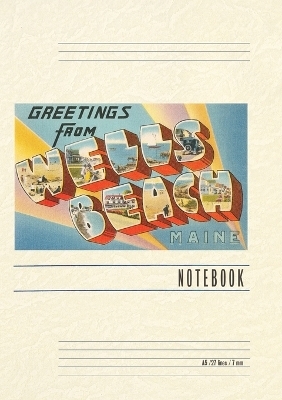 Vintage Lined Notebook Greetings from Wells Beach