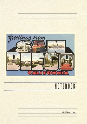 Vintage Lined Notebook Greetings from San Diego, California