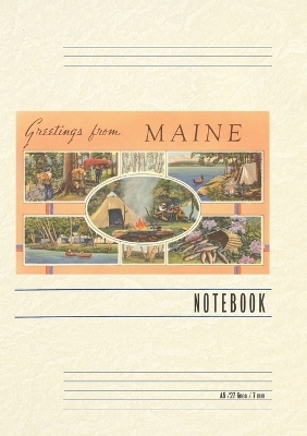 Vintage Lined Notebook Greetings from Maine, Scenes