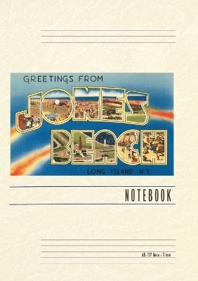 Vintage Lined Notebook Greetings from Jones Beach, Long Island, New York