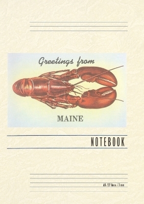 Vintage Lined Notebook Greetings from Maine, Lobster