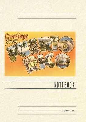 Vintage Lined Notebook Greetings from Puerto Rico