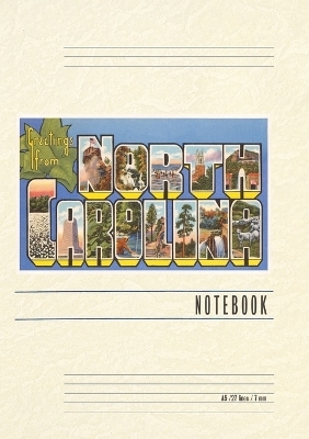 Vintage Lined Notebook Greetings from North Carolina