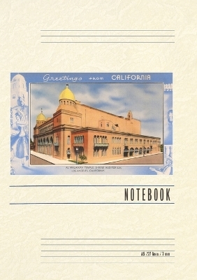 Vintage Lined Notebook Greetings from California, Shrine Auditorium