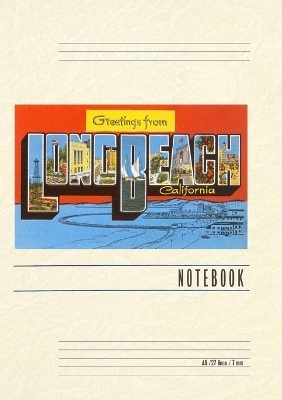 Vintage Lined Notebook Greetings from Long Beach, California