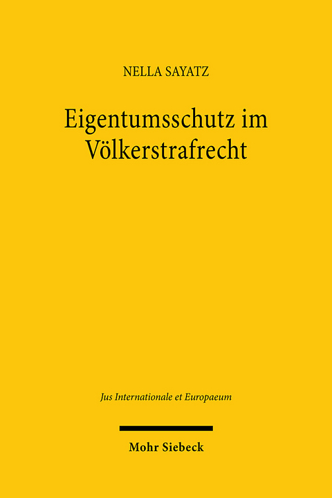 Eigentumsschutz im Völkerstrafrecht - Nella Sayatz