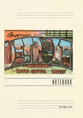 Vintage Lined Notebook Greetings from Detroit