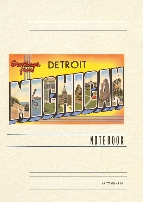 Vintage Lined Notebook Greetings from Detroit