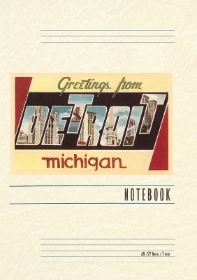 Vintage Lined Notebook Greetings from Detroit