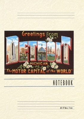 Vintage Lined Notebook Greetings from Detroit