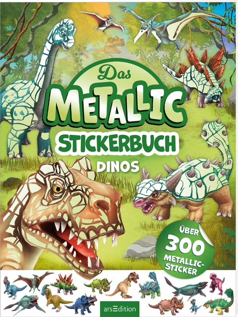 Das Metallic-Stickerbuch – Dinos