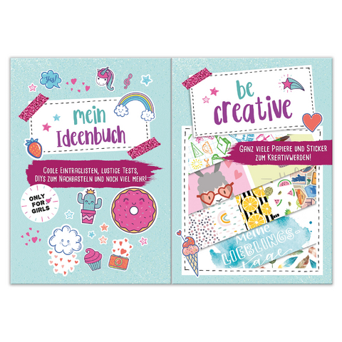 Mein Ideenbuch – mit Eintraglisten, Challenges und DIY-Ideen, inkl. Papiere und Doodle-Sticker